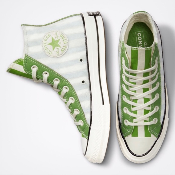 Green Chuck 70-stripe terry cloth high-top trainers - Picture 1 of 4